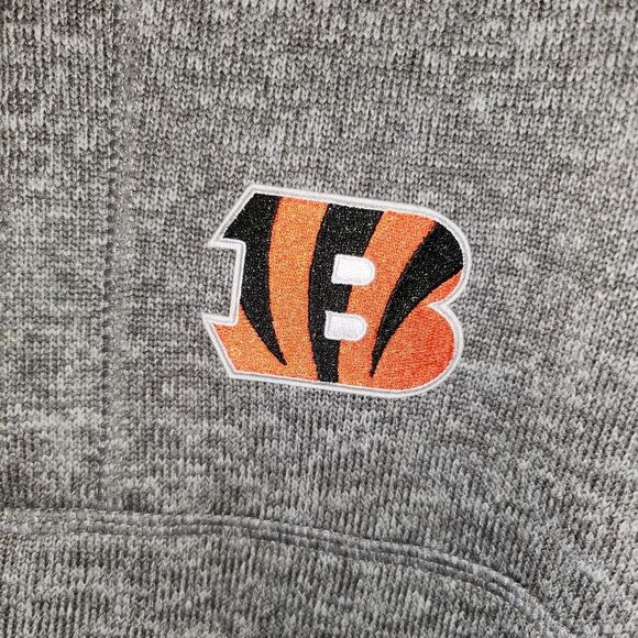 Men's Antigua Cincinnati Bengals Fleece-lined Pullover 1/4 Zip Sweater Sz Large - Picture 4 of 11